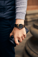 1970 Haagen GMT Automatic, Steel / Burgundy - Swiss Made