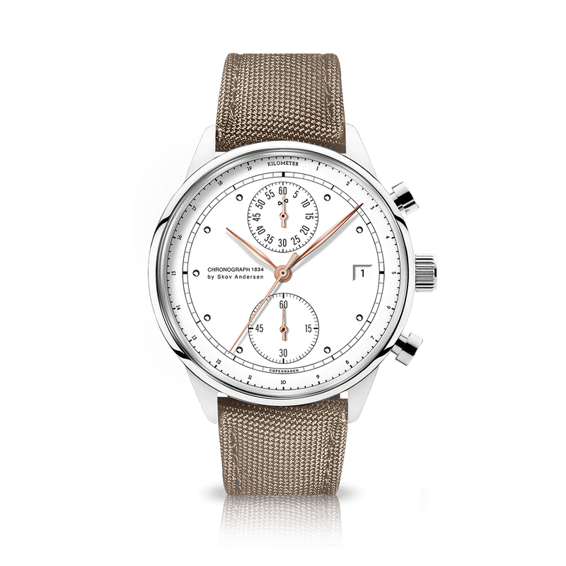 1834 Chronograph, Steel / White