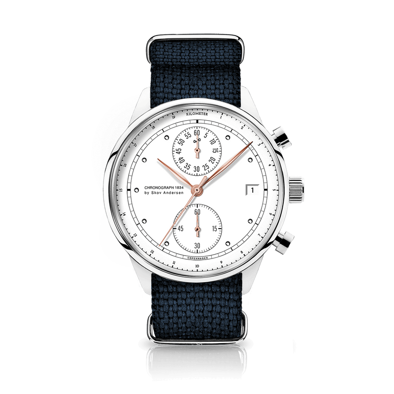 1834 Chronograph, Steel / White