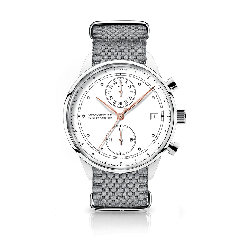 1834 Chronograph, Steel / White