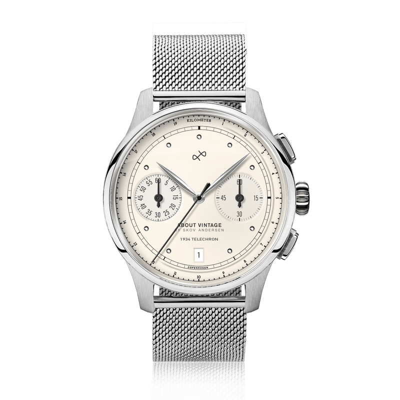 1934 Telechron, Steel / Off White