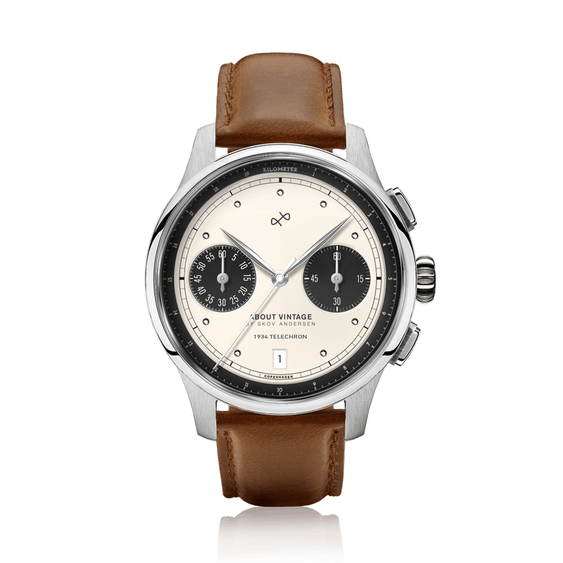 1934 Telechron, Steel / Off White & Black