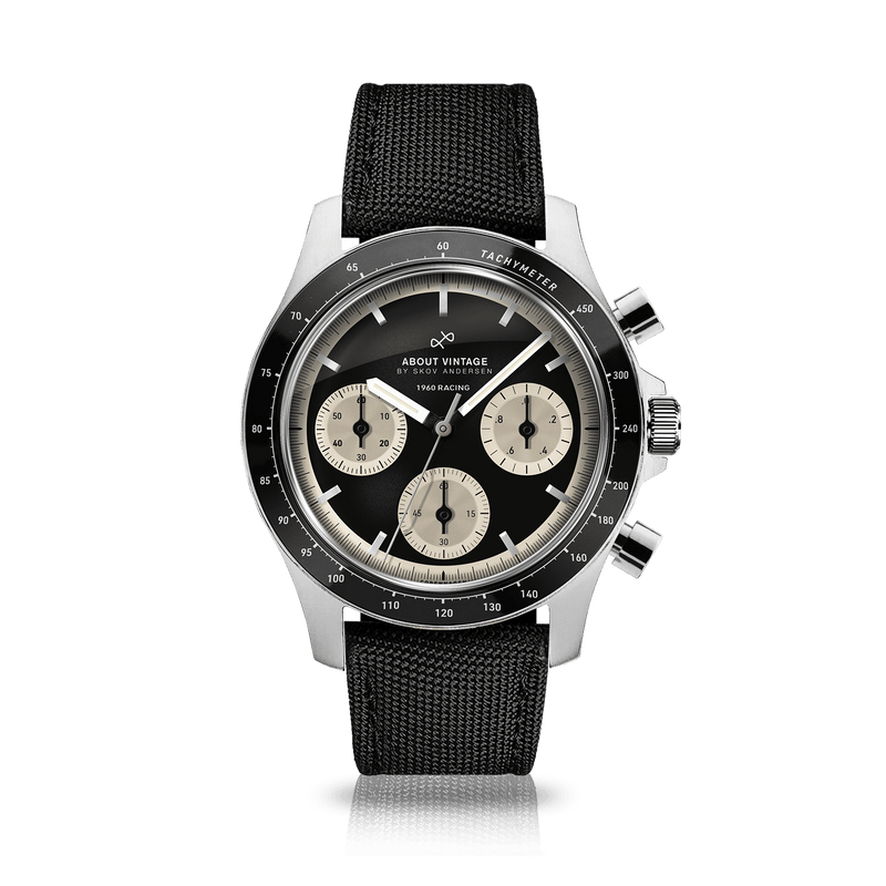 1960 Racing Chronograph, Steel / Black & Off White
