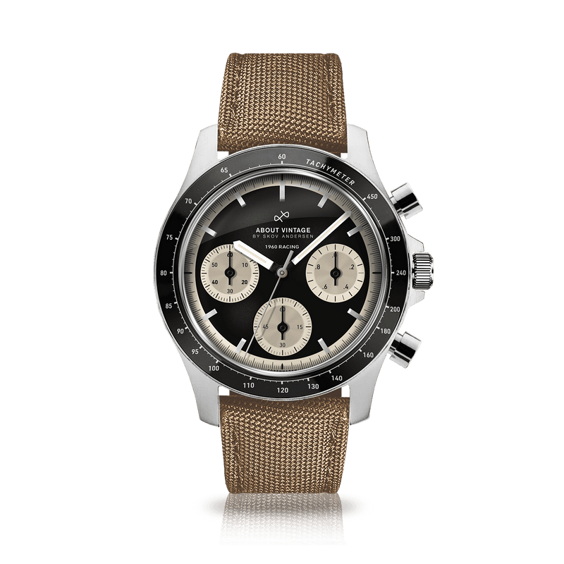 1960 Racing Chronograph, Steel / Black & Off White
