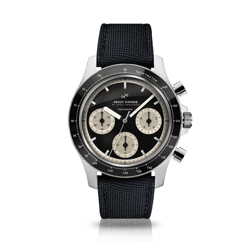 1960 Racing Chronograph, Steel / Black & Off White