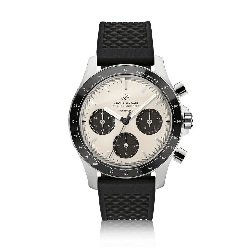 1960 Racing Chronograph, Steel / Off White & Black