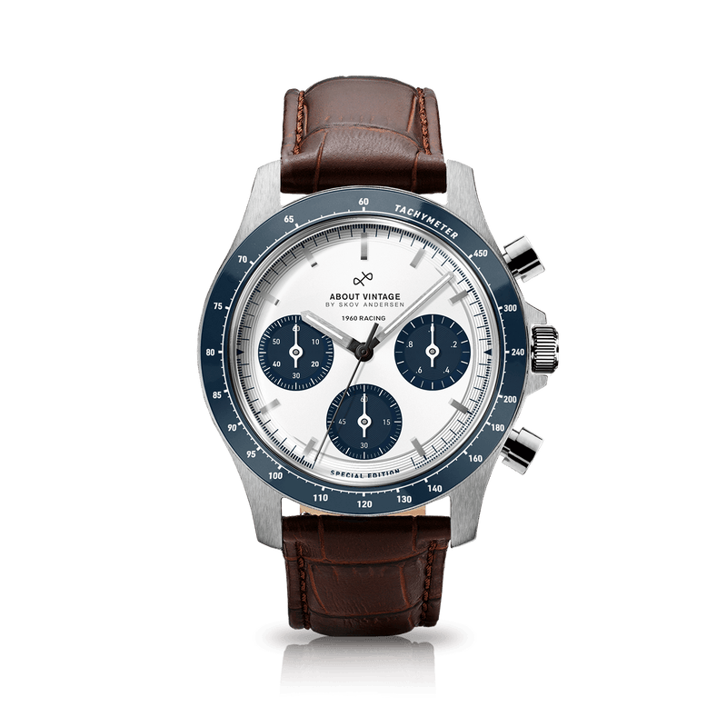 1960 Racing Chronograph, Steel / Navy & White