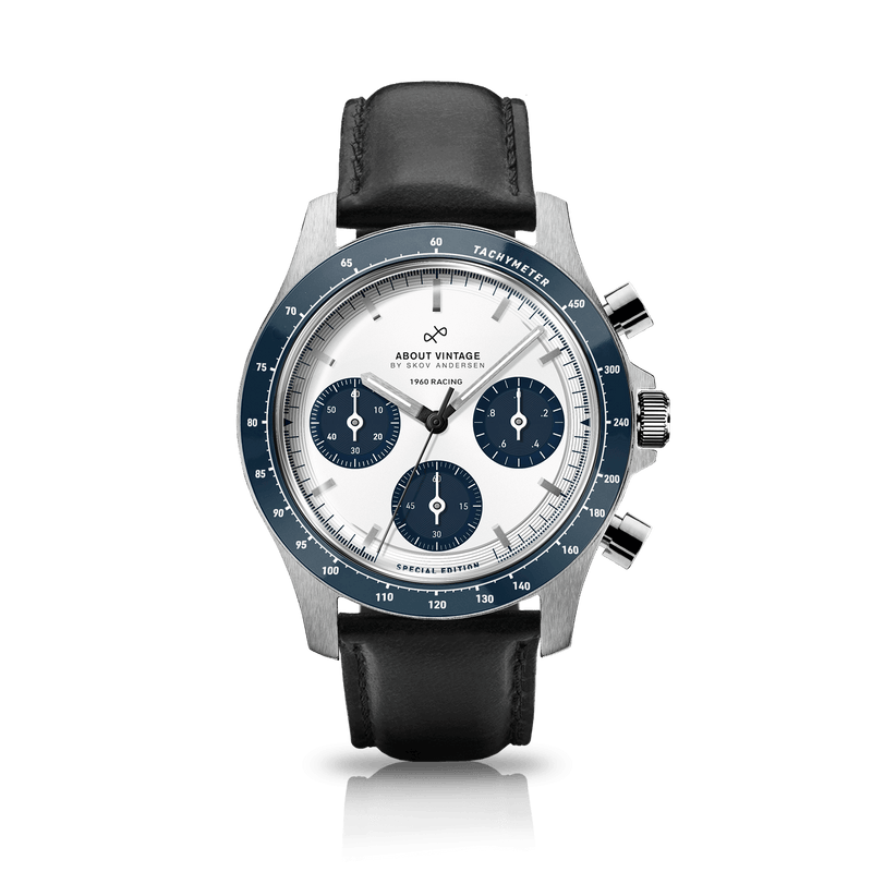 1960 Racing Chronograph, Steel / Navy & White