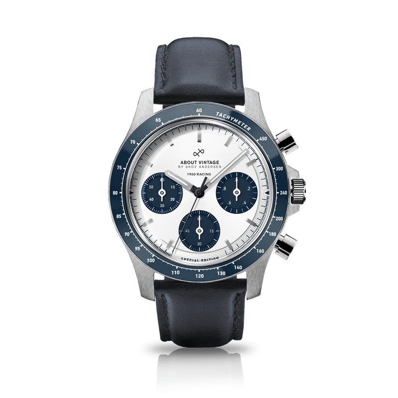 1960 Racing Chronograph, Steel / Navy & White