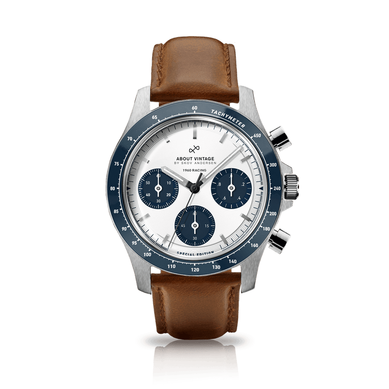 1960 Racing Chronograph, Steel / Navy & White