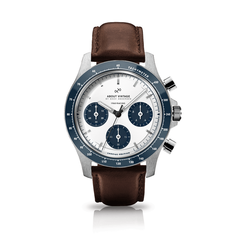 1960 Racing Chronograph, Steel / Navy & White
