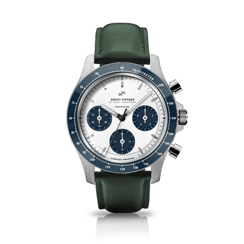 1960 Racing Chronograph, Steel / Navy & White