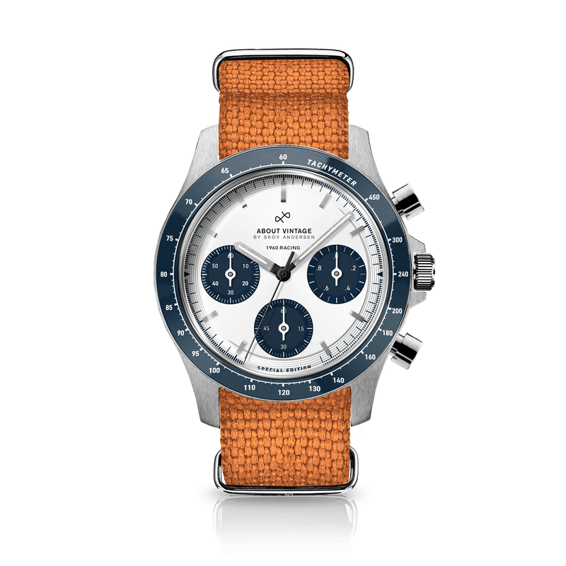 1960 Racing Chronograph, Steel / Navy & White