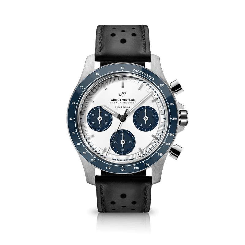 1960 Racing Chronograph, Steel / Navy & White