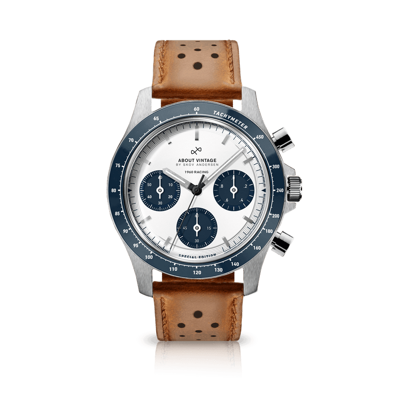 1960 Racing Chronograph, Steel / Navy & White