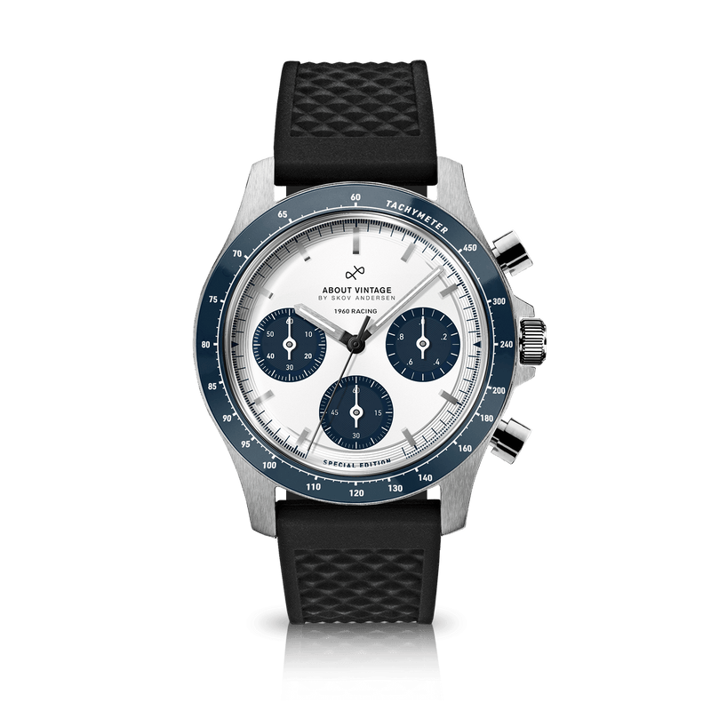 1960 Racing Chronograph, Steel / Navy & White