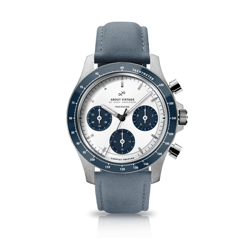 1960 Racing Chronograph, Steel / Navy & White