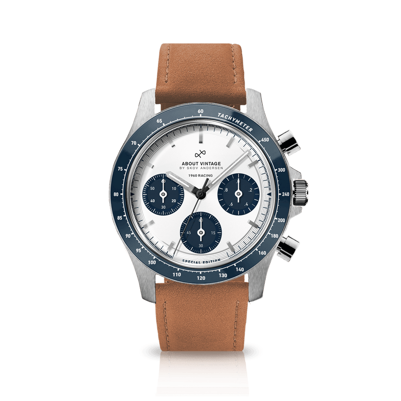 1960 Racing Chronograph, Steel / Navy & White