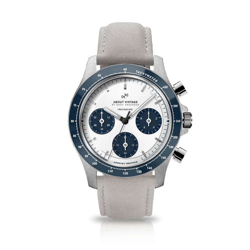1960 Racing Chronograph, Steel / Navy & White