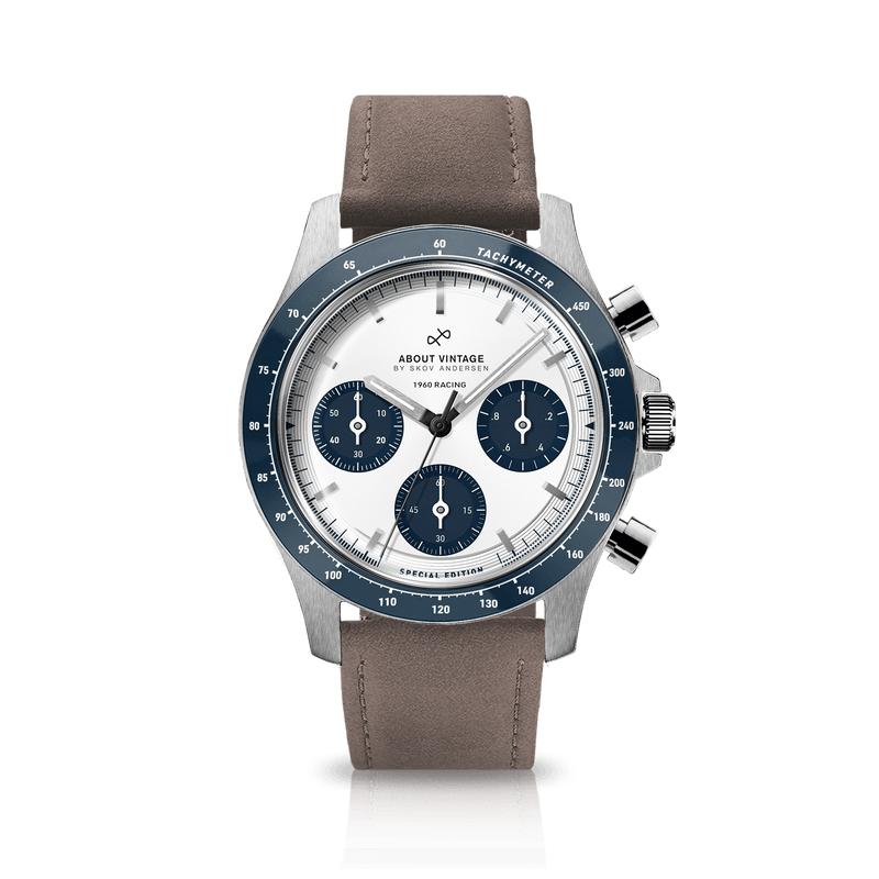 1960 Racing Chronograph, Steel / Navy & White