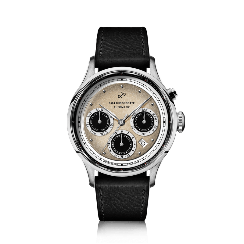 1564 Chronodate Automatic, Steel / Off White